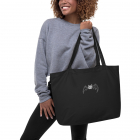 Embroidered Bat Large black organic tote bag