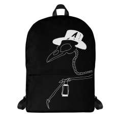 Plague Doctor Bird Skeleton Printed Backpack