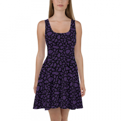 Purple Giraffe Print Skater Dress