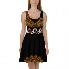 Candy Cat Skull Marigold Skater Dress