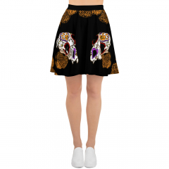 Candy Cat Skull Marigold Skater Skirt