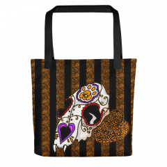 Candy Cat Skull Marigold Tote bag