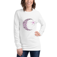 Cherry Blossom Moon White Long Sleeve Tee