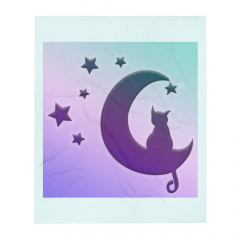 Pastel Cat Moon Blanket Throw