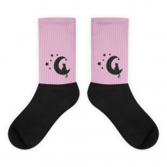 Cat Moon Pastel Socks Pink