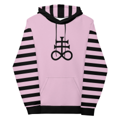 Sulfur Print Pink Stripe Pastel Goth Hoodie