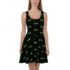 Poison Cherry Print Skater Dress